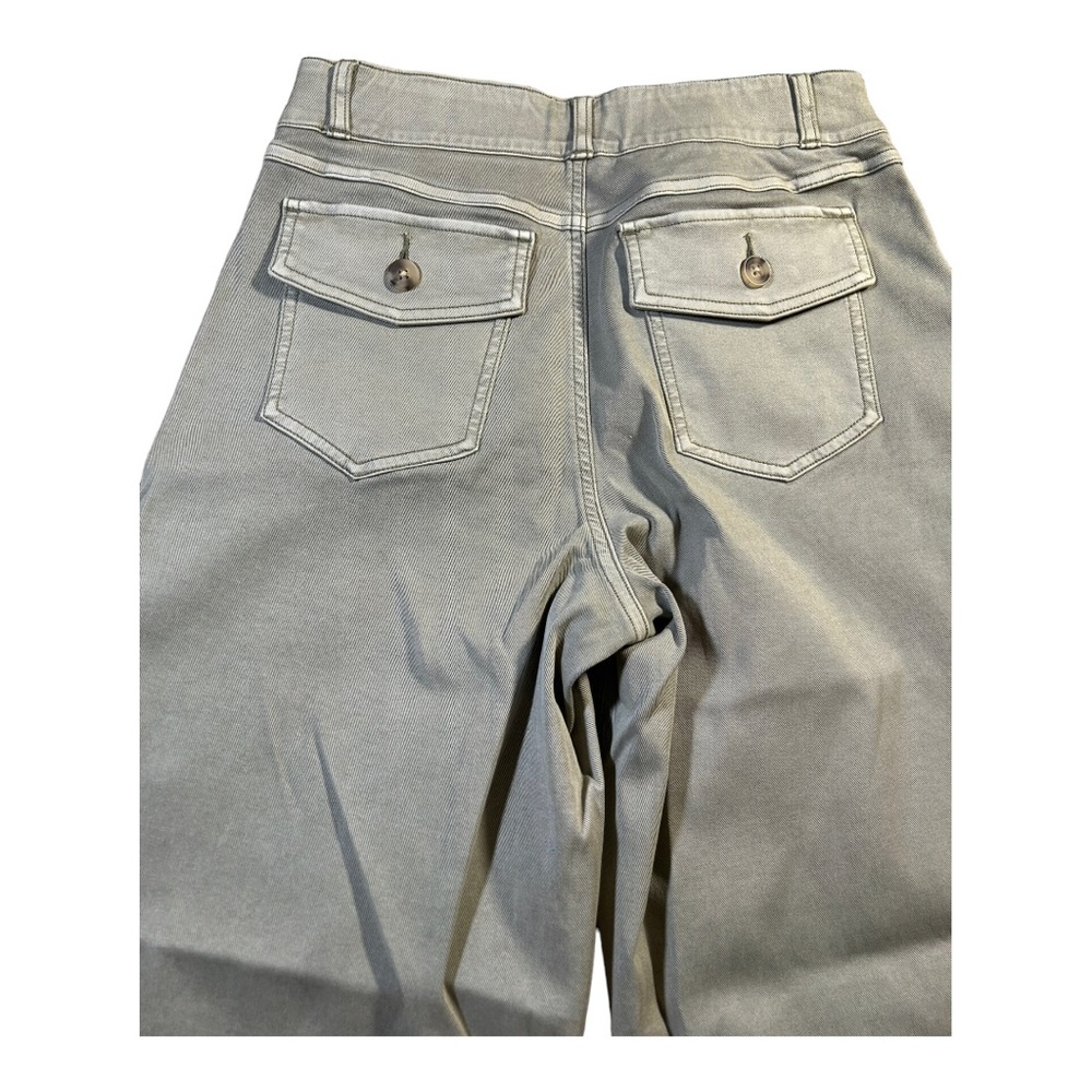 Spanx Stretch Twill Cropped Wide Leg Pant Petite in Olive green (A1) - Picture 9 of 16